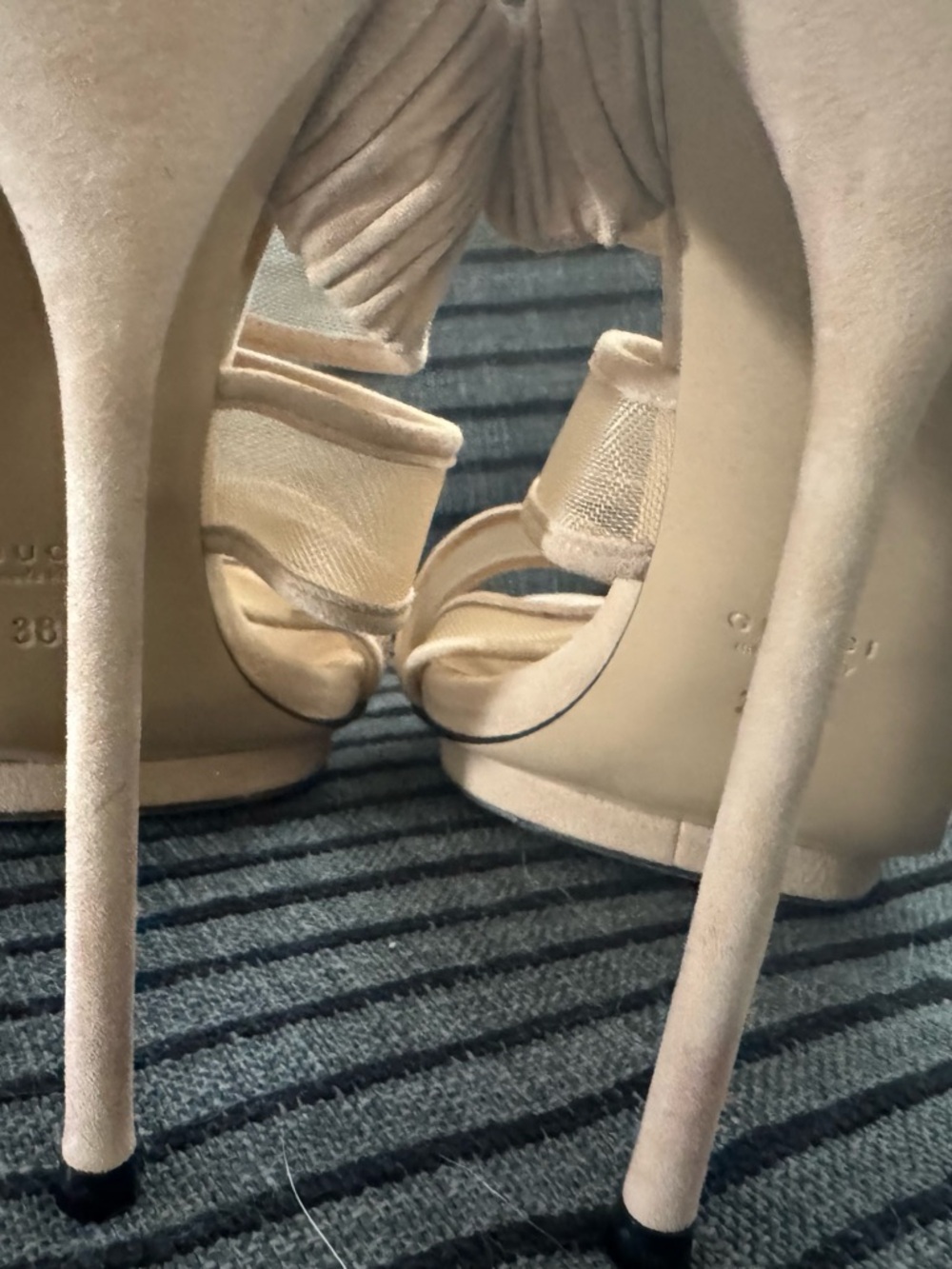 Gucci Strappy Mesh High Heel Sandals - Picture 5 of 8